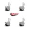 Service Caster 2 Inch MRI Safe Casters with Brakes, 7/16 Inch Grip Ring Stem, Set of 4, SCC, 4PK SCC-GR02S50-TPR-GRY-B-71678-MRI-4 - alternate 3